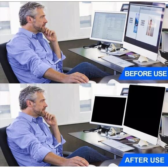 Computer Privacy Screen Filter 24" Hanging Privacy Screen Protector by Gudteke - Picture 4 of 7